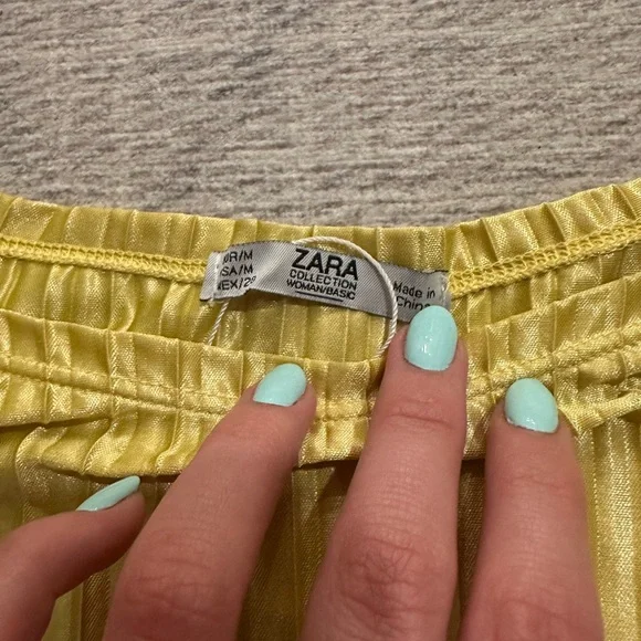 Zara Sunny Yellow Satin Shirt - Picture 2 of 4